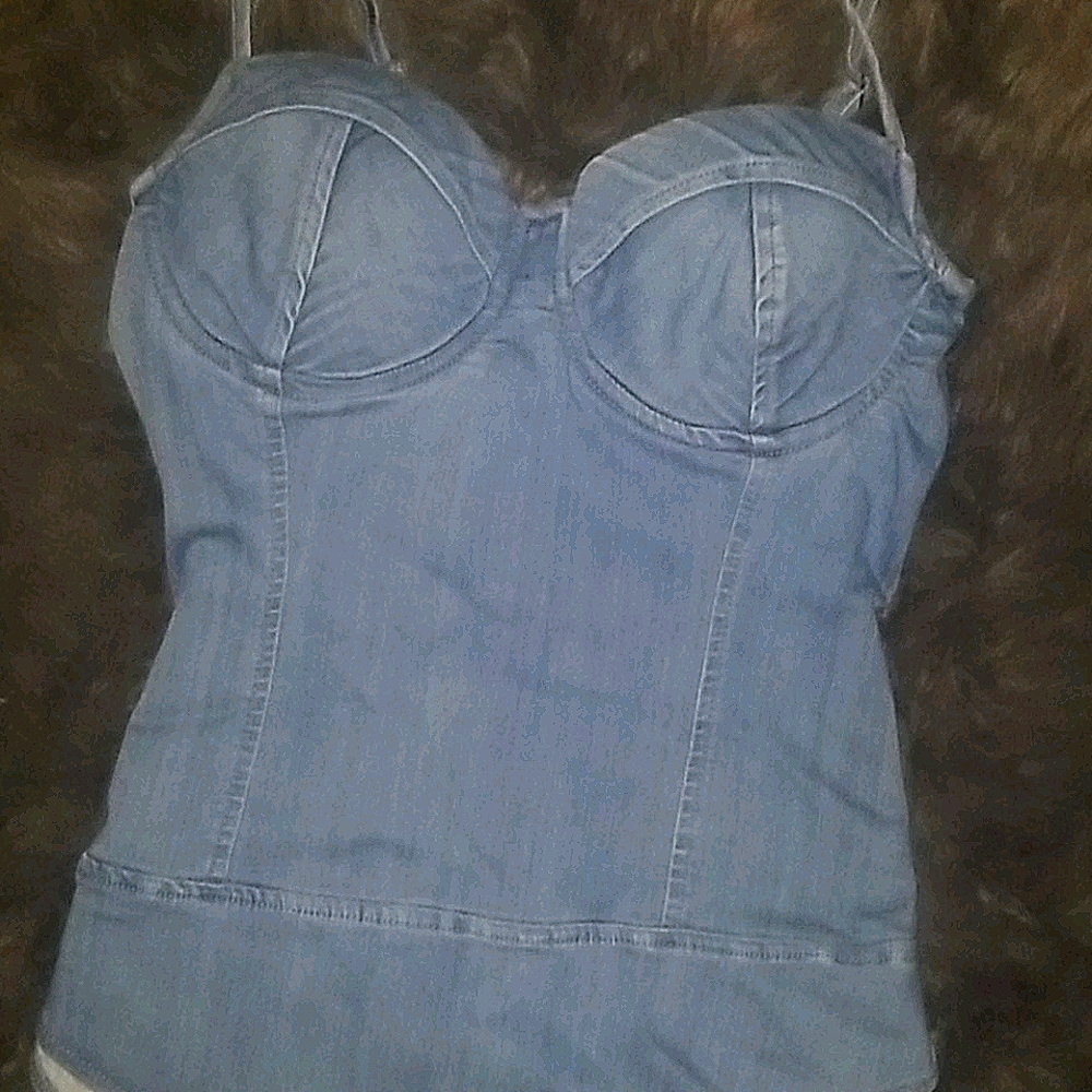 Jean bodysuit w bra cups